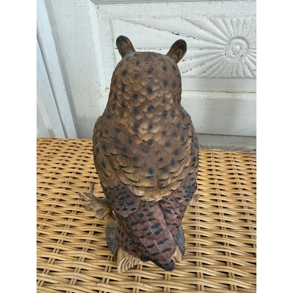 Vintage 70's Lenox Bisque Porcelain Great Horned Owl Figurine 8" - Picture 2 of 12